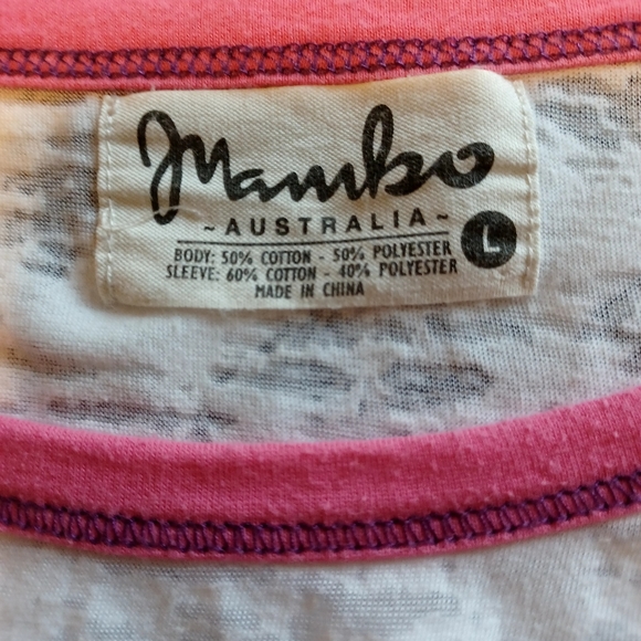 MAMBO AUSTRALIA LIGHTWEIGHT 3/4 SLEEVE TSHIRT #F12 - Picture 8 of 9